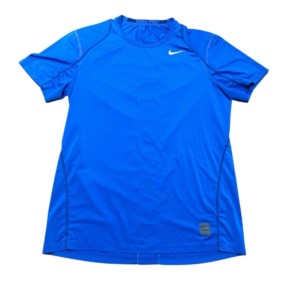 Nike Dri-Fit Shirt Men’s Large Royal Blue Fitted Short Sleeve Active Running